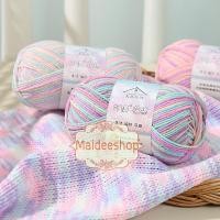 ราคา ไหมพรมคอตตอน+อะคริลิค 4Plyสีเหลือบ น้ำหนัก 50กรัม Cotton Acrylic Yarn ไหมพรมนุ่มๆ ไหมพรม4ply ไหมพรมสีสลับ ไหมพรมสีเหลือบ (27609916899)