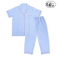 ราคา G&G ชุดนอน เสื้อแขนสั้นคอปก กางเกงขายาว ผ้าโพลีเอสเตอร์ EN4P012 สีฟ้า (BU) (26942932804)