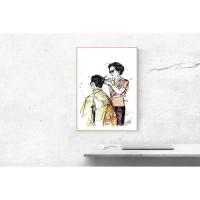 ราคา ภาพวาดในหลวง ร 9 LZ-K003 สมเด็จย่า กับ ร ๙ ภาพวาดลายเส้นปากกาหมึกซึม งานปริ้นท์เลเซอร์ (4895660503)