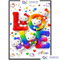 ราคา โดบูร์ | ชุดระบายสีเพชร |Hello Kitty/LOVE 5D DIY รอบ/สี่เหลี่ยมเต็มเจาะผ้าใบพร้อมงานฝีมือตัวเลขตกแต่งผนังบ้าน (45106988291)