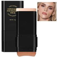 ราคา รองพื้นแบบแท่ง, 2 in 1 Dual-Ended Long-Lasting Concealer Foundation Stick, Face Contouring Foundation พร้อมแปรง, Full Coverage Matte Finish for Face Makeup (02#NATURAL) (48858539807)