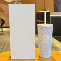 ราคา Starbucks Christmas Gift Thailand Limited White Diamond Gold Dot Pearl Straw Cup ถ้วยพกพาความจุขนาดใหญ่ (42877272074)