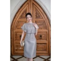 ราคา เดรสลูกไม้แต่งระบายอก หรูหรา สวยงามมากค่ะเดรสออกงาน 5 สี เหลืองทอง ชมพู ม่วง ฟ้า เทา (28276963938)
