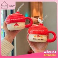 ราคา ✨แก้วมัคน้องเห็ดปุ๊กปิ๊กมีฝาดีไซน์น้องเห็ดจิ้มลิ้ม มีทั้งแบบมีช้อนและมีหลอดให้เลือก liedecor (43964549650)