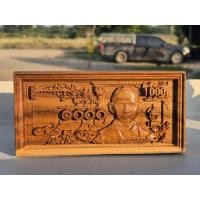 ราคา แบงค์ 1000 ร.9 ไม้สักแกะสลัก ขนาด 8 ซม.x 16 ซม. (28369420254)