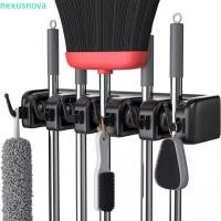 ราคา ที่วางไม้ถูพื้น NEXUSNOVA, ติดผนังวัสดุพลาสติก Mop คลิปคงที่, การออกแบบที่ทันสมัย Heavy Duty Strong Grip 5 ช่องห้องน้ําไม้กวาดแขวน Storing Mops (40427770580)