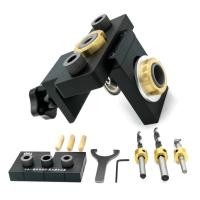 ราคา 3 in 1 Adjustable Doweling Jig Woodworking Pocket Hole Jig With 8/15mm Drill Bit For Drilling Guide Locator Puncher Tools (54156879681)