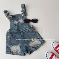 ราคา MAX BABY เอี๊ยมกางเกงยีนส์เด็ก เอี๊ยมขาสั้น แต่งขาด สายปรับได้(2123) (53658402639)