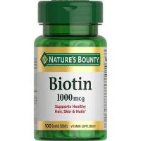 ราคา Natures Bounty Biotin รองรับ Metabolsm สําหรับพลังงานและผมสุขภาพดี ผิว และเล็บ 1000 mcg 100 เม็ด (28994592683)