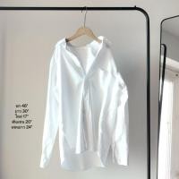 ราคา เสื้อเชิ้ตโอเวอร์ไซส์ สีขาว Oversized shirป้ายครีม__L (24364530006)