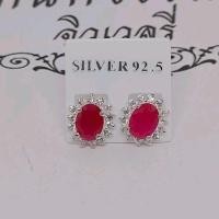 ราคา ต่างหู่เงิน เเดงทับทิม ล้อมเพชร พร้อมส่ง (22888666135)