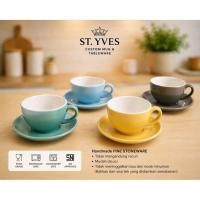 ราคา เซนต์. Yves Champion Cup & Saucer Set - Handmade Ceramic Coffee & Tea Cup Fineสโตนแวร์Glossy Food Grade & SNI Cafe Glass Aesthetic Handmade Fineสโตนแวร์ SNI ได้รับการอนุมัติ (50859547397)