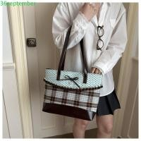 ราคา กระเป๋าถือ FEPTEMBER Patchwork, Polka Dot ความจุขนาดใหญ่ลูกไม้ลายสก๊อต Tote Bag, Elegant Mint สีเขียวผ้า Bowknot Canvas Tote Bag Commuting (44710036809)