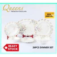 ราคา Queens 26pcs Superfine Premium Porcelain Dinner Set (46651517144)