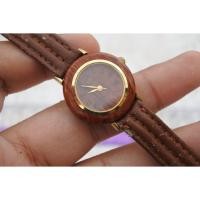 ราคา นาฬิกา Vintage มือสองญี่ปุ่น ไม้ ระบบ QUARTZ UNISEX ทรงกลม กรอบทำด้วยไม้ หน้าไม้ หน้าปัด 28มม (22766808065)