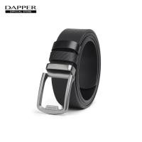 ราคา DAPPER เข็มขัดหนัง Carbon Fiber Slim Plaque Buckle Belt สีดำ (BBC/BK/1397PG) (52506483166)
