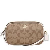 ราคา กระเป๋าสะพายข้าง 2ซิป Coach แท้ (พร้อมส่ง) ส่งฟรี Coach F77996 crossbody clutch in colorblock signature canvas (8307857318)