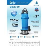 ราคา MR.PUMP ปั๊มแช่ ปั๊มจุ่ม ไดโว่ รุ่น QDX750 กำลัง 750วัตต์ / ท่อออก 2 นิ้ว / 220V./ สำหรับน้ำสะอาด ไดโว่ สูบน้ำ (43117082699)
