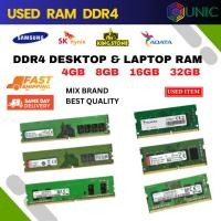 ราคา หน่วยความจําแล็ปท็อป RAM DDR4 4GB 8GB 16GB 32GB 2133 2400 2666 3200 โน้ตบุ๊ค SODIMM (ใช้แล้ว) (51351127816)