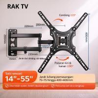 ราคา Universal TV Stand 14-55 นิ้ว Heavy Duty ขยาย Full Motion ปรับ TV Wall Mount Bracket Pendirian TV Sejajat (51606092346)