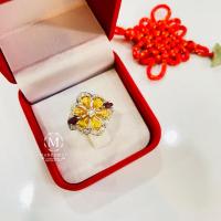 ราคา แหวนซิทรีนแท้ทับทิมแท้ล้อมเพชร (25830080187)