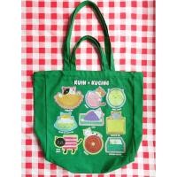 ราคา Kuih + Kucing large Canvas Tote Bag สีเขียว safiy_arts (17797553342)