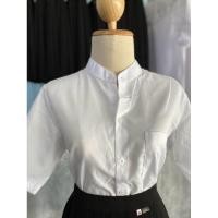 ราคา พร้อมส่ง เสื้อนักศึกษาคอจีน เสื้อนักศึกษา ผ้าออกฟอด นิ่ม ใส่สบาย (24716094179)