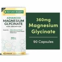 ราคา Nature’s Bounty Advanced Magnesium Glycinate Supplement, 360mg, 90 Count แมกนีเซียมไกลสิเนต (40129159292)