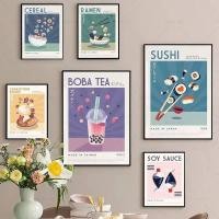 ราคา Japanese Food Wall Art Poster Funny Ramen Sushi Boba Tea Cereal Prints Kitchen Art Canvas Painting Picture For Living Room Decor (26744662463)