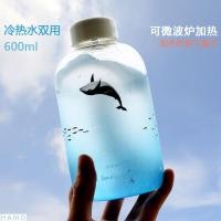 ราคา Creative Whale Cup Gradient สีแก้วหญิงเกาหลีทนความร้อนถ้วยน้ําผลไม้นักเรียนชายน่ารัก Handy ถ้วยน้ําแบบพกพา (51306779683)