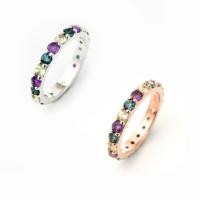 ราคา Ar-Kang Collection AKR259/AKR260 แหวนเงินแท้ ประดับพลอยแท้ Amethyst African +Peridot +London Blue topaz (เงินแท้92.5%) (16575081789)