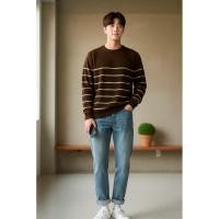 ราคา Knitwear ZASUM แขนยาวคอกลมลายริ้ว Nautical style สีน้ำตาล/ครีม (Mocha brwon/cream)ถักทอด้วย cotton100% ผ้านุ่มใส่สบาย (40977870288)