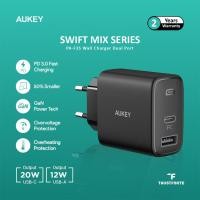 ราคา AUKEY Charger Dual Port Type C USB A 32W PD 3.0 Fast Charging PA-F3S (28776642745)