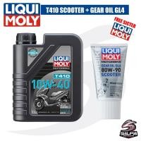 ราคา ชุดถ่ายน้ำมันเครื่อง Liqui Moly T410 Scooter 10W-40 1L+Liqui Moly Gear Oil 80W-90 0.15L สำหรับรถจักรยานยนต์ออโตเมติก (49207357221)