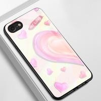 ราคา เคสสำหรับ iPhone 6 Plus 6s Plus 7 Plus 8 Plus X Xs Max Xr เคสโทรศัพท์สีชมพูรูปหัวใจเปลือกแก้วกันกระแทก (46150250452)