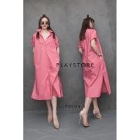ราคา เดรสเชิ้ตสีพื้น เดรสยาว Playstore (11402427032)