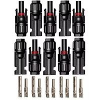 ราคา MC4 Connector หัว mc4โซล่าเซลล์ ขั้วต่อสายไฟโซล่าเซลล์ 5/10คู่ TUV กันน้ำ IP68 30A Male Female M/F Wire (27133512560)