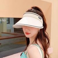 ราคา พร้อมส่งหมวกกันแดด หมวกแฟชั่นกันแดดด้านบนสำหรับผู้หญิง (24851985358)