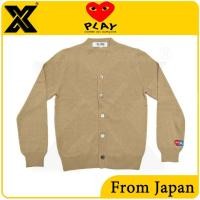 ราคา PLAY，CDG，COMME des GARCONS，Rei Kawakubo สีน้ำตาล ข้อมือโมเสกรูปหัวใจ + ลายสัตว์ประหลาด คาร์ดิแกน เสื้อโค้ท คอวี (46207033176)