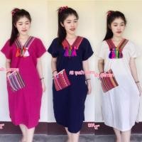 ราคา ชุดพื้นเมือง แซกแต่งพู่ ชุดแซกชาวดอย งานผ้าฝ้าย ผ้าพื้นเมือง (6315550112)