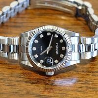 ราคา นาฬิกา POMAR รุ่น 63557 เรือนเงิน SS04(ดำ), SS02(ขาว) QUARTZ 3ATM ทรง Lady Datejust Style! (25435464204)
