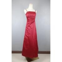 ราคา ชุดเดรสยาว สายเดี่ยว สีแดงเลือดหมู Size S (26267396330)