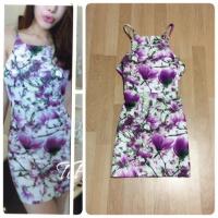 ราคา เดรสเข้ารูป ลายดอกทิวลิป สีม่วว (2023931362)