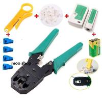 ราคา คีมเข้าหัวแลนครบชุด RJ45 RJ11 พร้อมที่เทสสาย +ถ่าน 9V + หัวแลน + บูทแลน (7453744852)