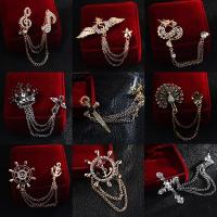 ราคา เครื่องประดับแฟชั่นสำหรับเสื้อสูทผู้ชายสุดหรู เข็มกลัดติดปกเสื้อประดับเพชรและพู่ ดอกไม้ติดปกเสื้อโค้ทสไตล์อังกฤษ (40727420419)