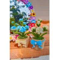 ราคา กระถางดอกมะลิ ดอกมะลิวันแม่ ของขวัญ diy ทำจากลวดกำมะหยี่ กระถางดอกไม้ ดอกไม้ตกแต่งห้อง (41906972226)