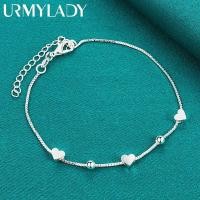 ราคา Urmylady สร้อยข้อมือเงินแท้ 925 จี้รูปหัวใจ เครื่องประดับแฟชั่น สําหรับผู้หญิง งานแต่งงาน งานหมั้น ปาร์ตี้ (19384375861)