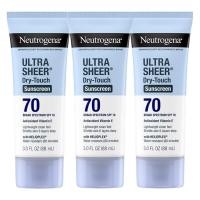 ราคา Neutrogena Ultra Sheer Dry-Touch Sunscreen For Face & Body, SPF 70 Broad Spectrum UVA/UVB Protection, Lightweight Water Resistance & Non-Greasy, Travel Size Sunscreen, 3 fl. oz (Pac (49309130236)