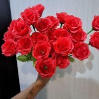 ราคา ดอกกุหลาบบานสีแดง (ช่อดอกกุหลาบบานสีแดง1ดอกเดี่ยว)ดอกกุหลาบผ้า (13590585144)