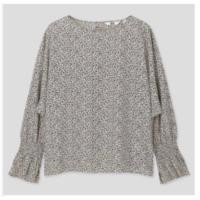 ราคา |UNIQLO| Printed volume long sleeve blouse (เสื้อแขนยาว) (18772530926)